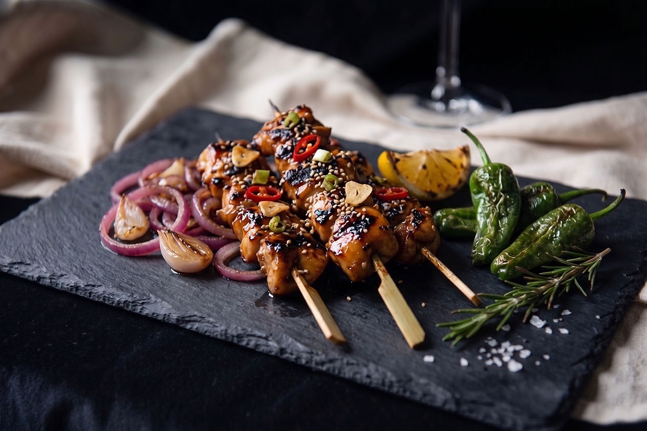 Chicken yakitori nikkei
