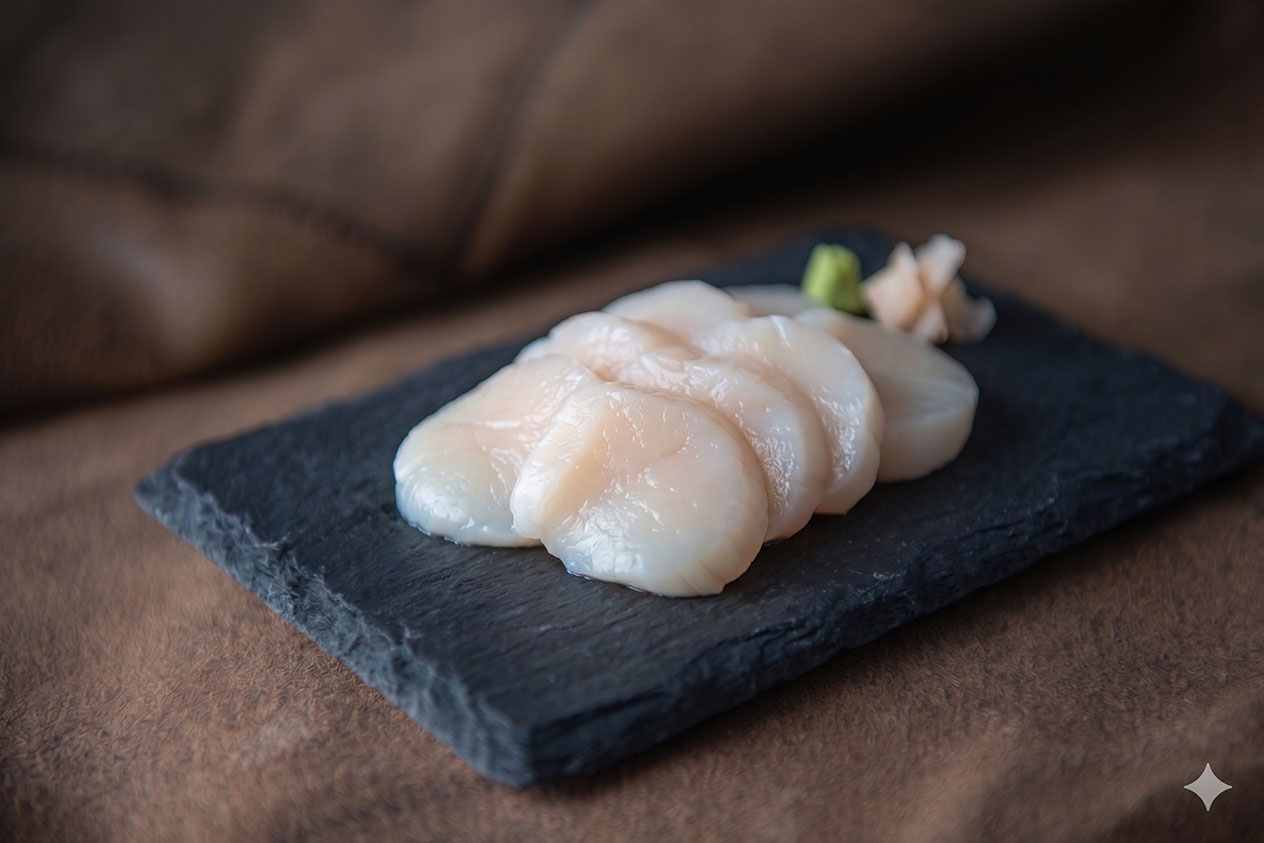 Kamskjell sashimi
